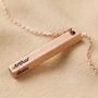 Personalised Bar Pendant Necklace In Rose Gold Plating, thumbnail 4 of 9
