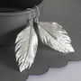 Sterling Silver Angelic Feather Dangly Earrings, thumbnail 1 of 4
