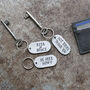 11th Steel Anniversary Gift Personalised Custom 'Dog Tag' Keyring, thumbnail 1 of 11