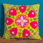Pale Yellow Garland Embroidered Cushion Cover, thumbnail 1 of 6
