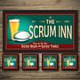 Personalised Bar Runner And Coasters Scrum Inn, thumbnail 1 of 8