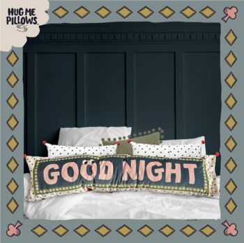 Good Morning/Good Night Big Soft Cuddly Bolster Pillow, 3 of 7