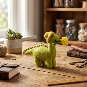 Daphne The Dinosaur Fair Trade Handmade Felt Animal, 6 of 6