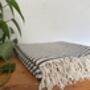 Black Striped Design Cotton Bedspread, thumbnail 8 of 8