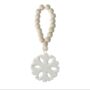 Ceramic Snowflake With Wooden Beads Hanger, thumbnail 1 of 3