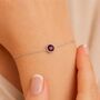 Personalised Sterling Silver February Birthstone Amethyst Bracelet, thumbnail 1 of 10