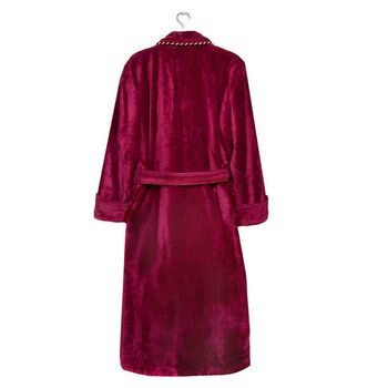 Men's Egyptian Cotton Dressing Gown Earl Claret, 4 of 7