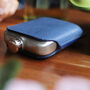 Steel Hip Flask And Personalised Italian Leather Sleeve, thumbnail 3 of 5