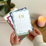 2025 Wavy Desk Calendar With Wooden Holder, thumbnail 5 of 10