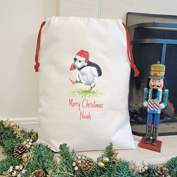 Personalised Puffin Christmas Sacks, 5 of 8