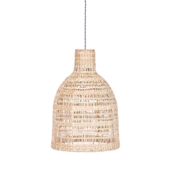 Woven Seagrass Cloche Pendant Light Shade, 2 of 5