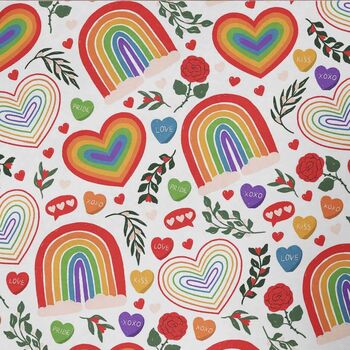 Rainbow Pride Love Gift Wrapping Paper Roll Or Folded, 2 of 3
