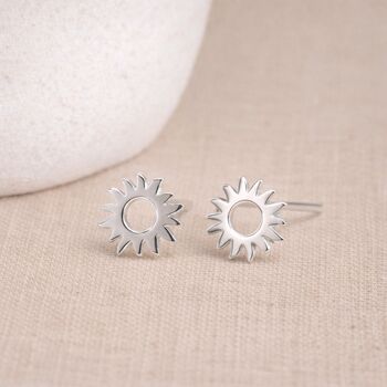 Sterling Silver Sunshine Stud Earrings – 7mm, 4 of 10