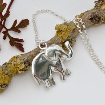 Lucky Indian Elephant Necklace, Trunk Up, 3 of 7