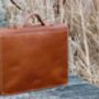 Handcrafted Tan Leather Laptop Bag Gift For Him, thumbnail 4 of 10