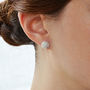 Sterling Silver Cluster Stud Earrings, thumbnail 3 of 10