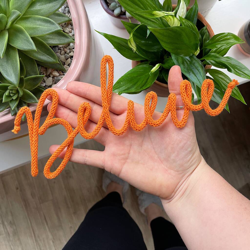 Large Personalised Knitted Wire Art Words By With love from Leo