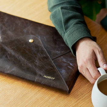 Personalised Leather Laptop Case, 2 of 5