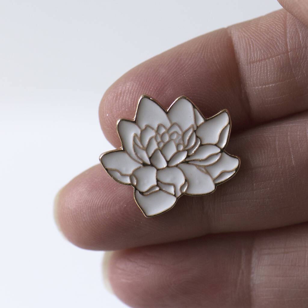 Lotus Flower Enamel Pin Badge By Grace & Valour | notonthehighstreet.com