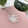 Silver Plated Monstera Leaf Necklace, thumbnail 1 of 4