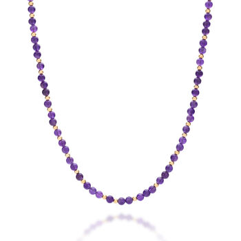 Jewel Bead Amethyst Necklace Sterling Silver, 3 of 4