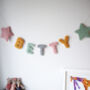 Punchneedle Personalised Name Garland With Stars, thumbnail 3 of 5