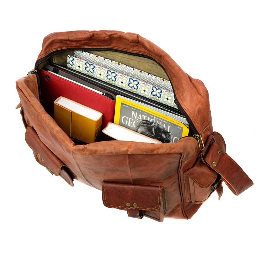 personalised leather overnight bag