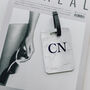 White Marble Initial Luggage Tag, thumbnail 2 of 3