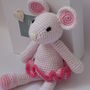 Hand Crochet Ballerina Mouse, thumbnail 2 of 6