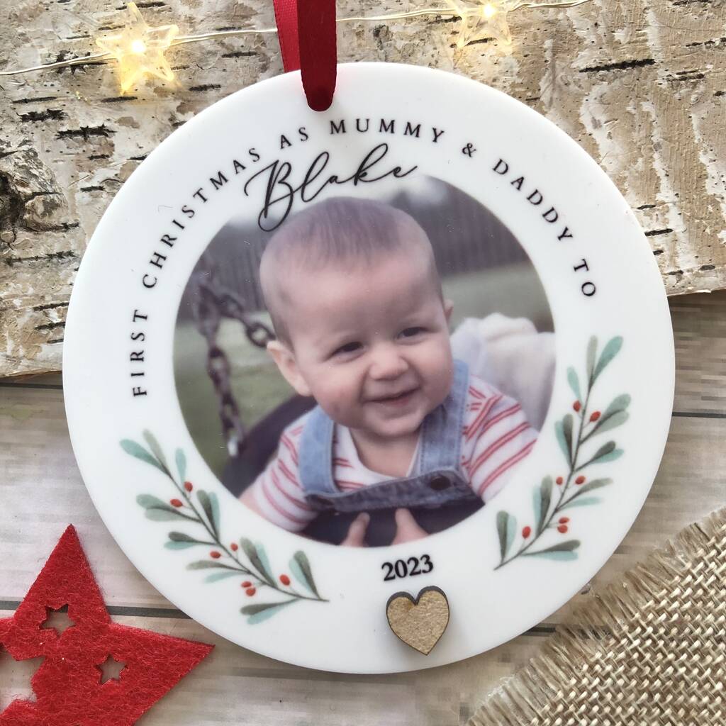 First Christmas As Parents Photo Decoration, 1 of 4