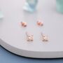 Extra Tiny Dotted Cluster And Cz Stud Earrings, thumbnail 5 of 12