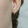 14ct Gold Diamond Huggie Hoop Earrings, thumbnail 4 of 6