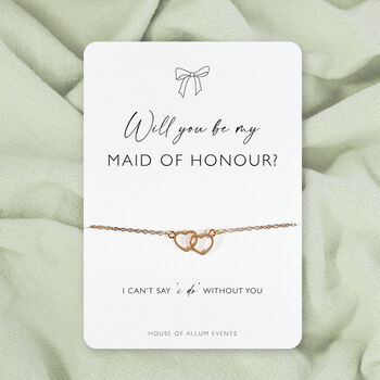 Will You Be My Bridesmaid Bow Design Bridal Proposal Bracelet, 2 of 10