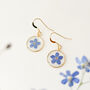 Gold Forget Me Not Necklace And Earrings Set, thumbnail 5 of 7