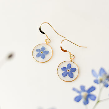 Gold Forget Me Not Necklace And Earrings Set, 5 of 7