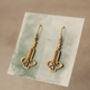 Gold Art Deco Harp Earrings, thumbnail 3 of 8