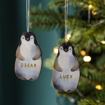 Personalised Illustrated Penguin Decoration, 3 of 4