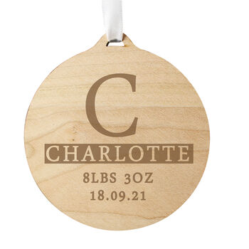 Personalised Initial Round Wooden Hanging Decoration, 4 of 4
