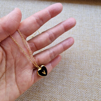 Vintage West German Initial Heart Necklace With Personalised Gift Pouch, 4 of 12