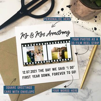 Personalised Wedding 3D Photo Card, 2 of 6