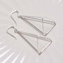 Sterling Silver Dangly Trigonal Pyramid Earrings, thumbnail 7 of 9