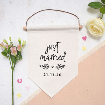 Personalised Just Married Pennant Flag, 2 of 2