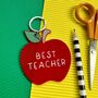 Personalised Best Teacher Gift Apple Keyring, thumbnail 1 of 3