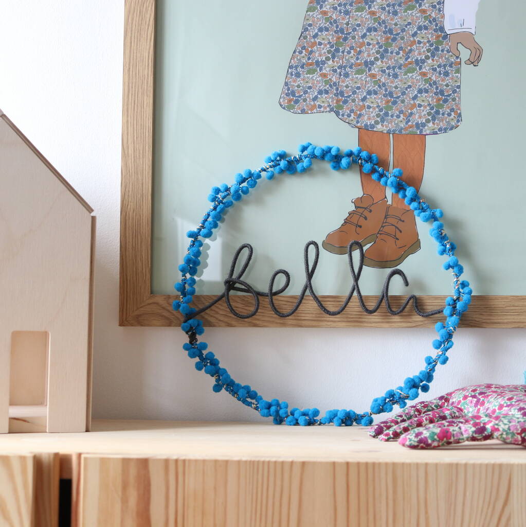 Personalised Pom Pom Bedroom Sign, 1 of 7