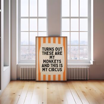 Turns Out These Are My Monkeys Wall Print | Orange And Cream, 2 of 3