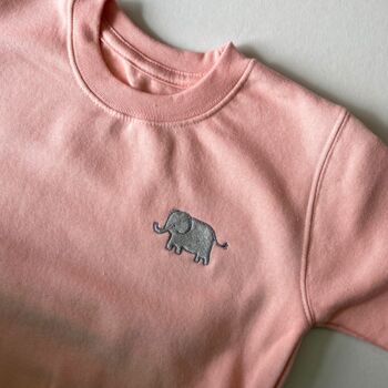 Children's Personalised Embroidered Elephant Sweatshirt, 2 of 5