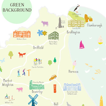 Map Of East Yorkshire Art Print, 5 of 9
