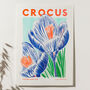 Crocus Flower Risograph Print, thumbnail 3 of 4