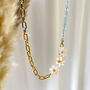Pearl Daisy And Aquamarine Gemstone Beaded Necklace, thumbnail 11 of 12