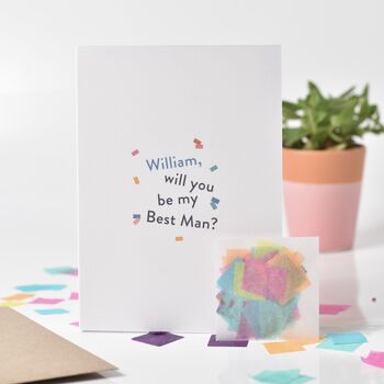 Personalised Best Man Confetti Card, 2 of 4